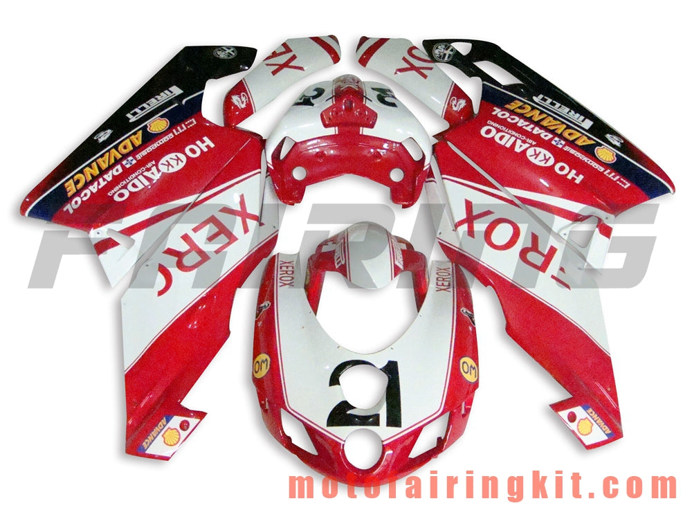 Kits de carenado aptos para 999 749 Monoposto 2005 2006 05 06 Molde de inyección de plástico ABS Carrocería completa para motocicleta Marco de carrocería de posventa (rojo y blanco) B004