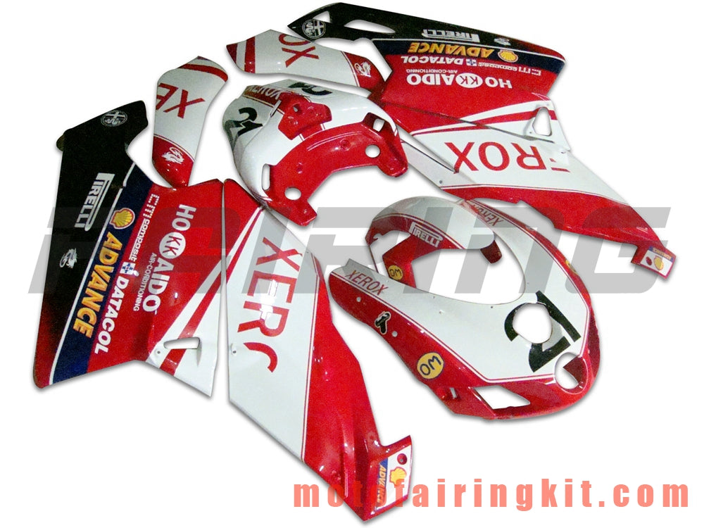 Kits de carenado aptos para 999 749 Monoposto 2005 2006 05 06 Molde de inyección de plástico ABS Carrocería completa para motocicleta Marco de carrocería de posventa (rojo y blanco) B004