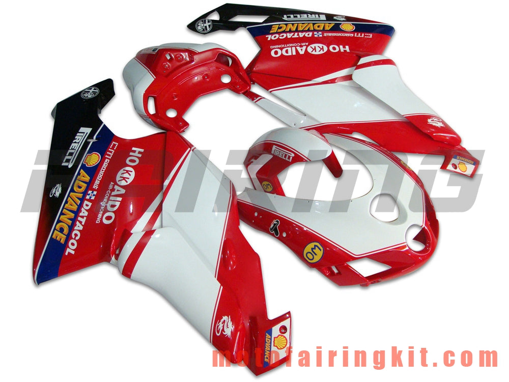 Fairing Kits Fit for 999 749 Monoposto 2005 2006 05 06 Plastic ABS Injection Mold Complete Motorcycle Body Aftermarket Bodywork Frame (Red & White) B005