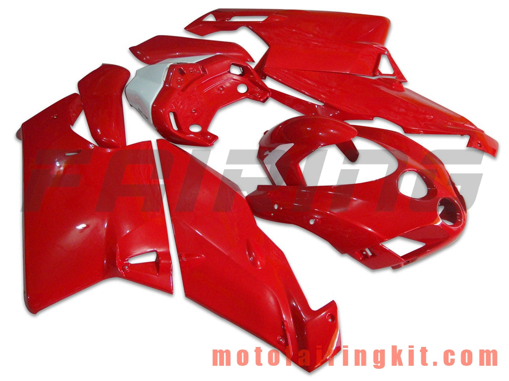 Kits de carenado aptos para 999 749 Monoposto 2005 2006 05 06 Molde de inyección de plástico ABS Carrocería completa para motocicleta Carrocería del mercado de accesorios Marco (rojo y blanco) B006