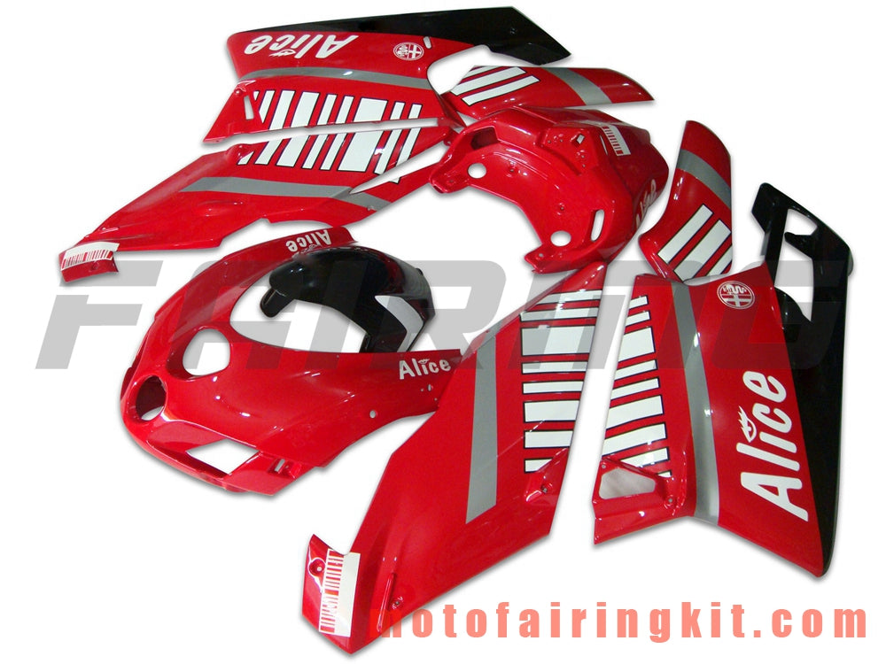 Kits de carenado aptos para 999 749 Monoposto 2005 2006 05 06 Molde de inyección de plástico ABS Carrocería completa para motocicleta Carrocería del mercado de accesorios Marco (rojo y negro) B010