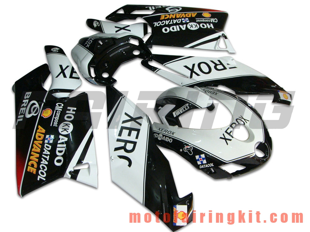 Kits de carenado aptos para 999 749 Monoposto 2005 2006 05 06 Molde de inyección de plástico ABS Carrocería completa para motocicleta Marco de carrocería de posventa (blanco y negro) B011