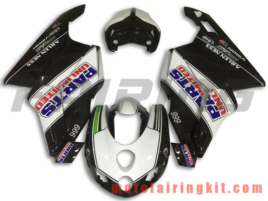 Kits de carenado aptos para 999 749 Monoposto 2005 2006 05 06 Molde de inyección de plástico ABS Carrocería completa para motocicleta Marco de carrocería de posventa (blanco y negro) B018