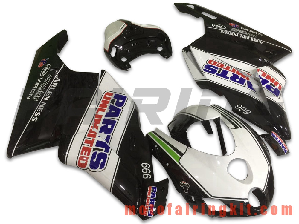 Kits de carenado aptos para 999 749 Monoposto 2005 2006 05 06 Molde de inyección de plástico ABS Carrocería completa para motocicleta Marco de carrocería de posventa (blanco y negro) B018