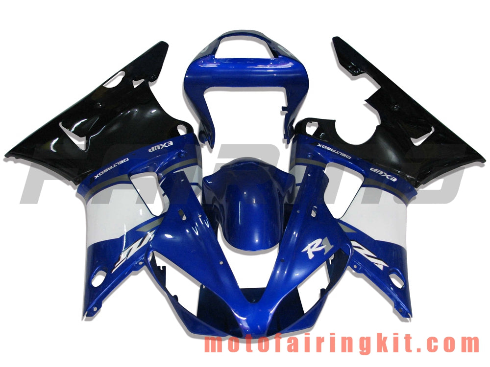 Kits de carenado aptos para YZF-1000 R1 2000 2001 YZF 1000 R1 00 01 Molde de inyección de plástico ABS Carrocería completa para motocicleta Marco de carrocería de posventa (azul y negro) B002