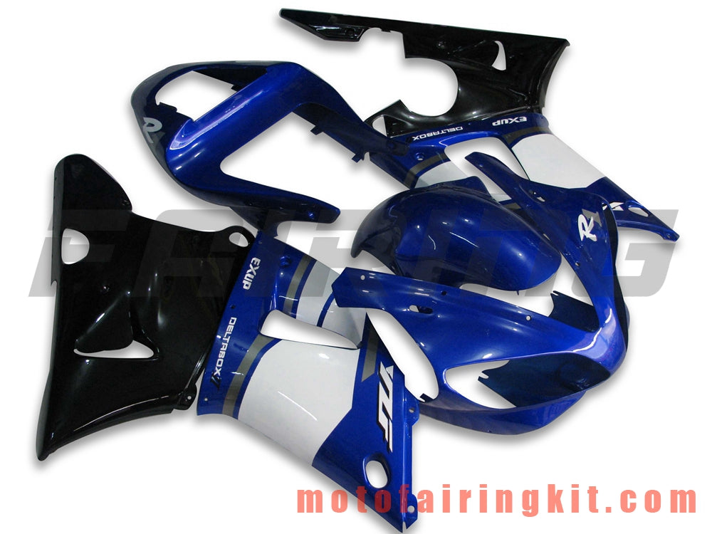 フェアリングキット YZF-1000 R1 2000 2001 YZF 1000 R1 00 01 プラスチック ABS 射出成形 完全なオートバイボディ アフターマーケットボディワークフレーム (ブルー &amp; ブラック) B002