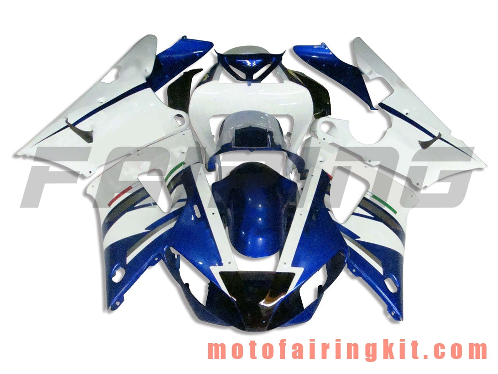 Kits de carenado aptos para YZF-1000 R1 2000 2001 YZF 1000 R1 00 01 Molde de inyección de plástico ABS Carrocería completa para motocicleta Marco de carrocería de posventa (azul y blanco) B003