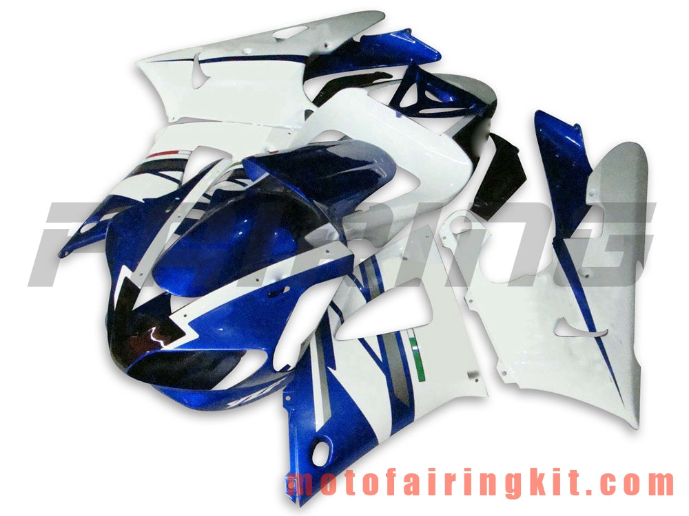 Kits de carenado aptos para YZF-1000 R1 2000 2001 YZF 1000 R1 00 01 Molde de inyección de plástico ABS Carrocería completa para motocicleta Marco de carrocería de posventa (azul y blanco) B003