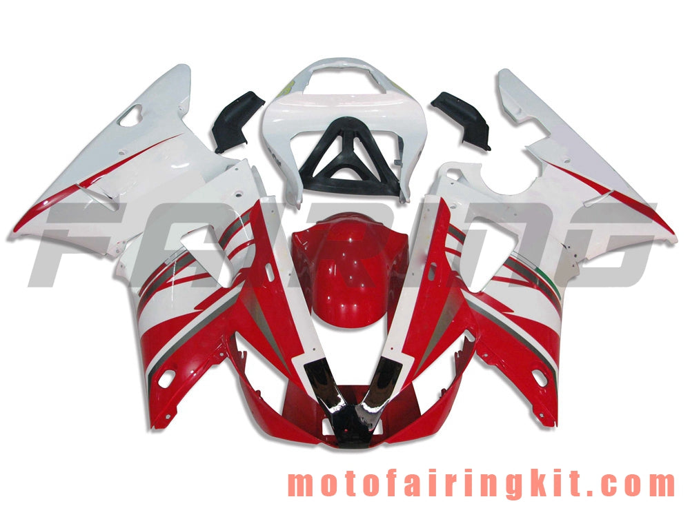 Kits de carenado aptos para YZF-1000 R1 2000 2001 YZF 1000 R1 00 01 Molde de inyección de plástico ABS Carrocería completa para motocicleta Marco de carrocería de posventa (rojo y blanco) B004