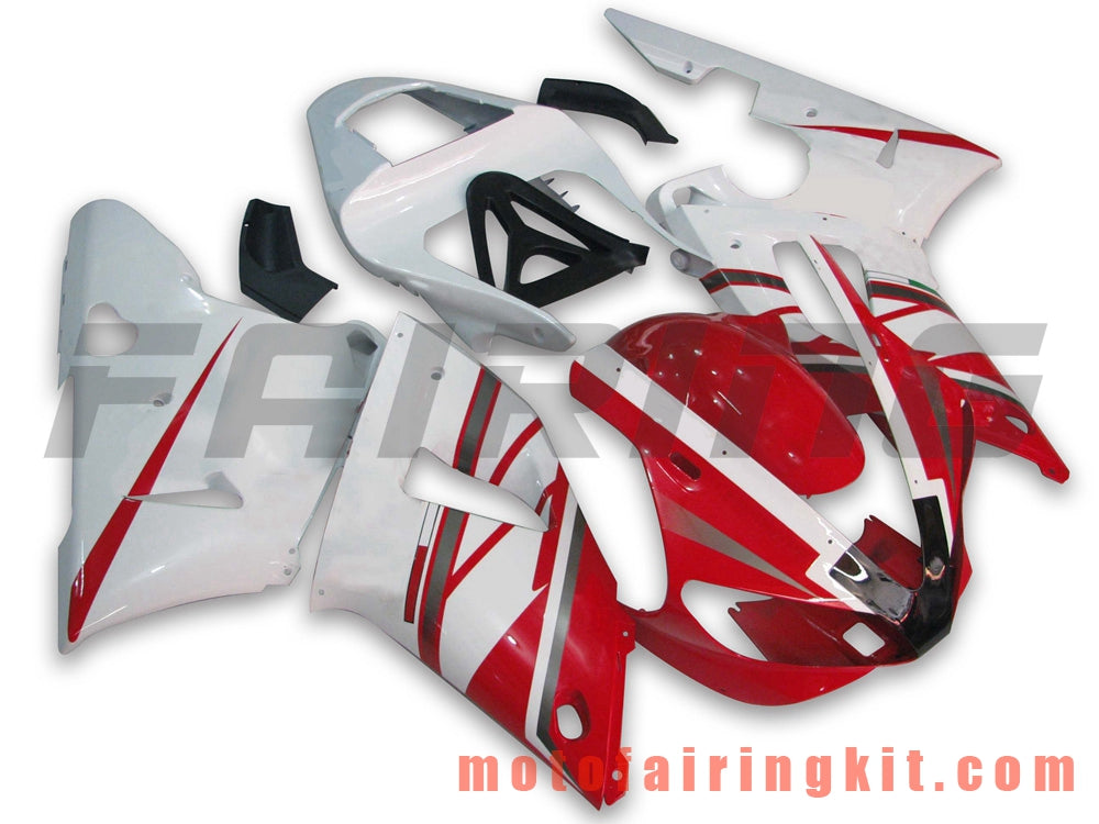 Kits de carenado aptos para YZF-1000 R1 2000 2001 YZF 1000 R1 00 01 Molde de inyección de plástico ABS Carrocería completa para motocicleta Marco de carrocería de posventa (rojo y blanco) B004