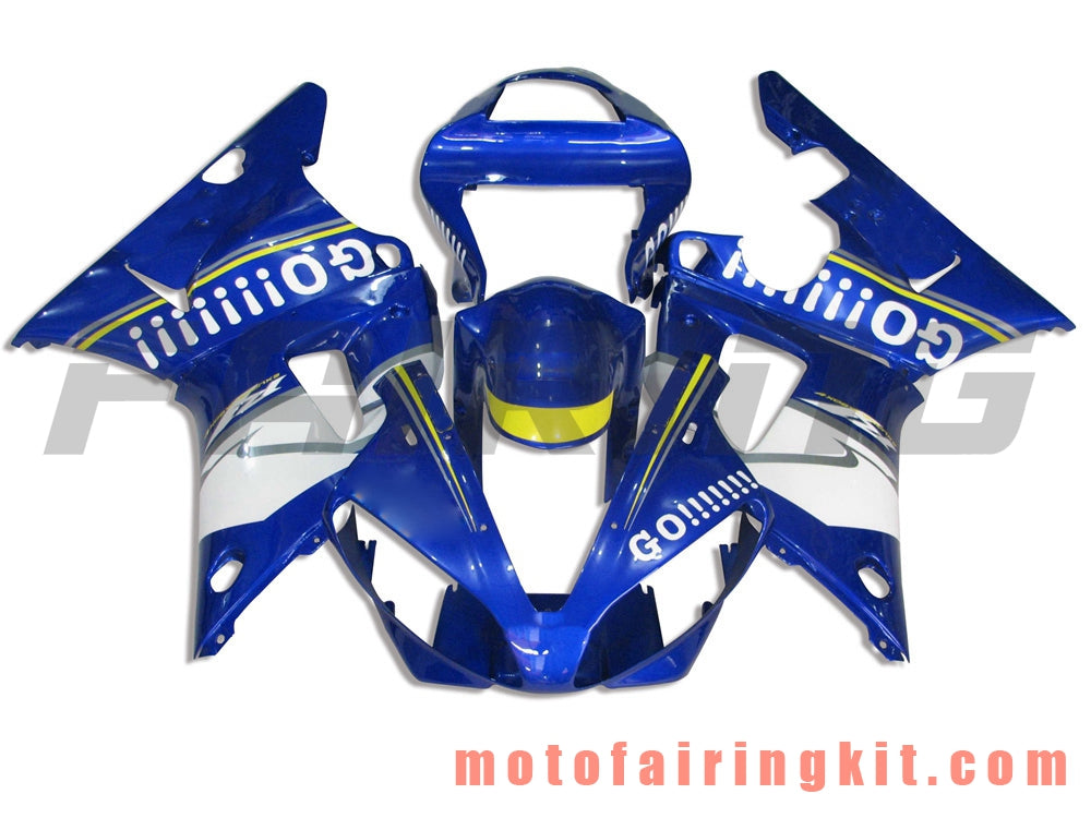 Kits de carenado aptos para YZF-1000 R1 2000 2001 YZF 1000 R1 00 01 Molde de inyección de plástico ABS Carrocería completa para motocicleta Marco de carrocería de posventa (azul y blanco) B005