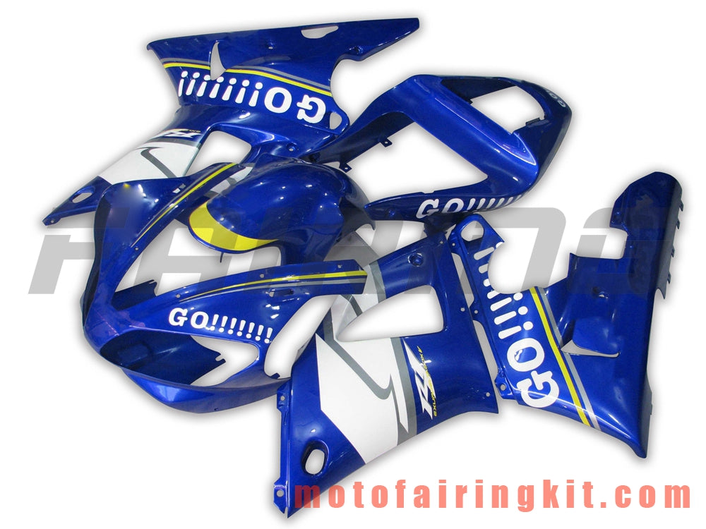 Fairing Kits Fit for YZF-1000 R1 2000 2001 YZF 1000 R1 00 01 Plastic ABS Injection Mold Complete Motorcycle Body Aftermarket Bodywork Frame (Blue & White) B005