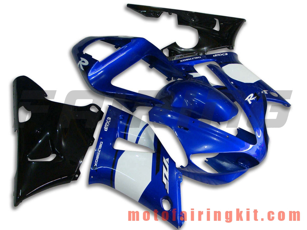 Fairing Kits Fit for YZF-1000 R1 2000 2001 YZF 1000 R1 00 01 Plastic ABS Injection Mold Complete Motorcycle Body Aftermarket Bodywork Frame (Blue & Black) B007