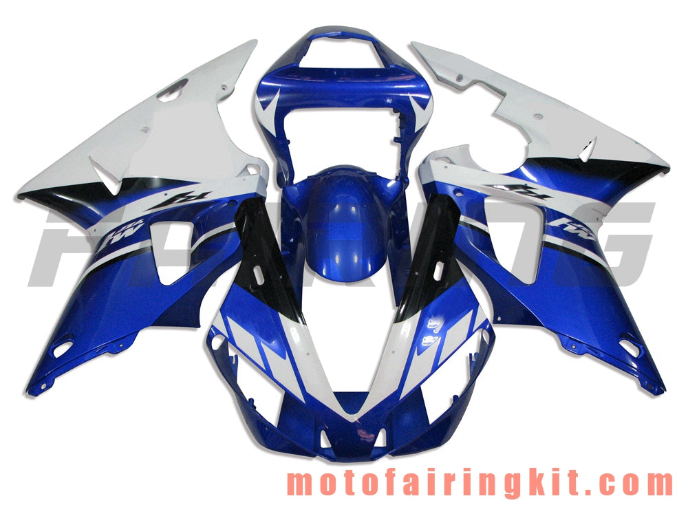 Fairing Kits Fit for YZF-1000 R1 2000 2001 YZF 1000 R1 00 01 Plastic ABS Injection Mold Complete Motorcycle Body Aftermarket Bodywork Frame (Blue & White) B009