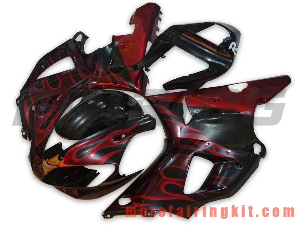 Fairing Kits Fit for YZF-1000 R1 2000 2001 YZF 1000 R1 00 01 Plastic ABS Injection Mold Complete Motorcycle Body Aftermarket Bodywork Frame (Red & Black) B010