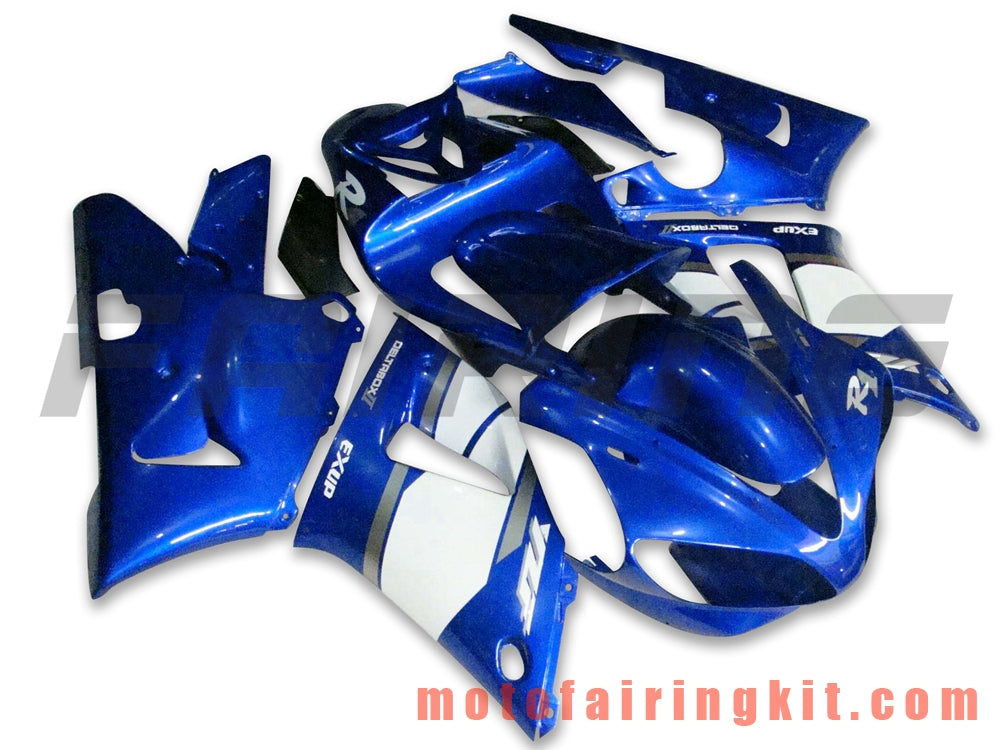 Kits de carenado aptos para YZF-1000 R1 2000 2001 YZF 1000 R1 00 01 Molde de inyección de plástico ABS Carrocería completa para motocicleta Marco de carrocería de posventa (azul y blanco) B012