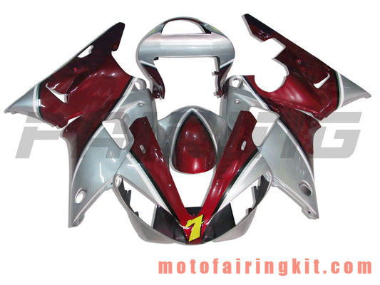 Fairing Kits Fit for YZF-1000 R1 2000 2001 YZF 1000 R1 00 01 Plastic ABS Injection Mold Complete Motorcycle Body Aftermarket Bodywork Frame (Red & Silver) B013