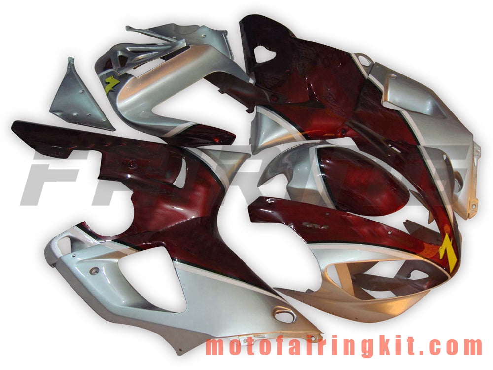 Fairing Kits Fit for YZF-1000 R1 2000 2001 YZF 1000 R1 00 01 Plastic ABS Injection Mold Complete Motorcycle Body Aftermarket Bodywork Frame (Silver & Red) B014