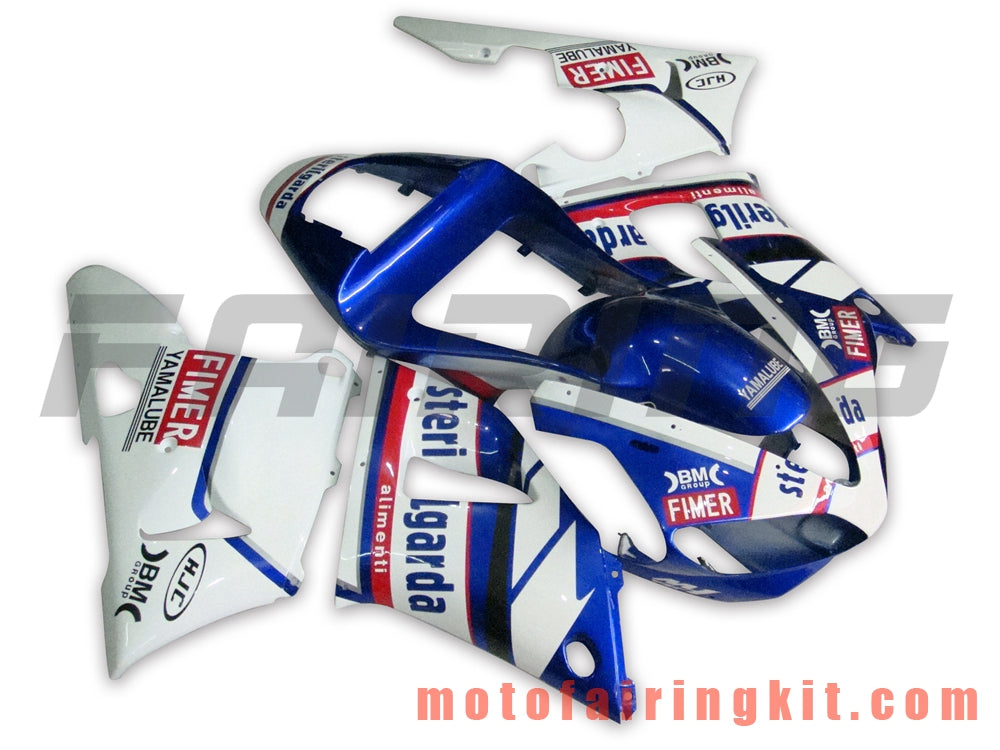 Kits de carenado aptos para YZF-1000 R1 2000 2001 YZF 1000 R1 00 01 Molde de inyección de plástico ABS Carrocería completa para motocicleta Marco de carrocería de posventa (azul y blanco) B018