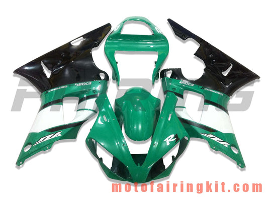 Fairing Kits Fit for YZF-1000 R1 2000 2001 YZF 1000 R1 00 01 Plastic ABS Injection Mold Complete Motorcycle Body Aftermarket Bodywork Frame (Green & Black) B020