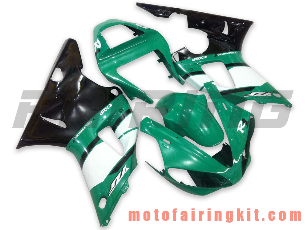 Fairing Kits Fit for YZF-1000 R1 2000 2001 YZF 1000 R1 00 01 Plastic ABS Injection Mold Complete Motorcycle Body Aftermarket Bodywork Frame (Green & Black) B020