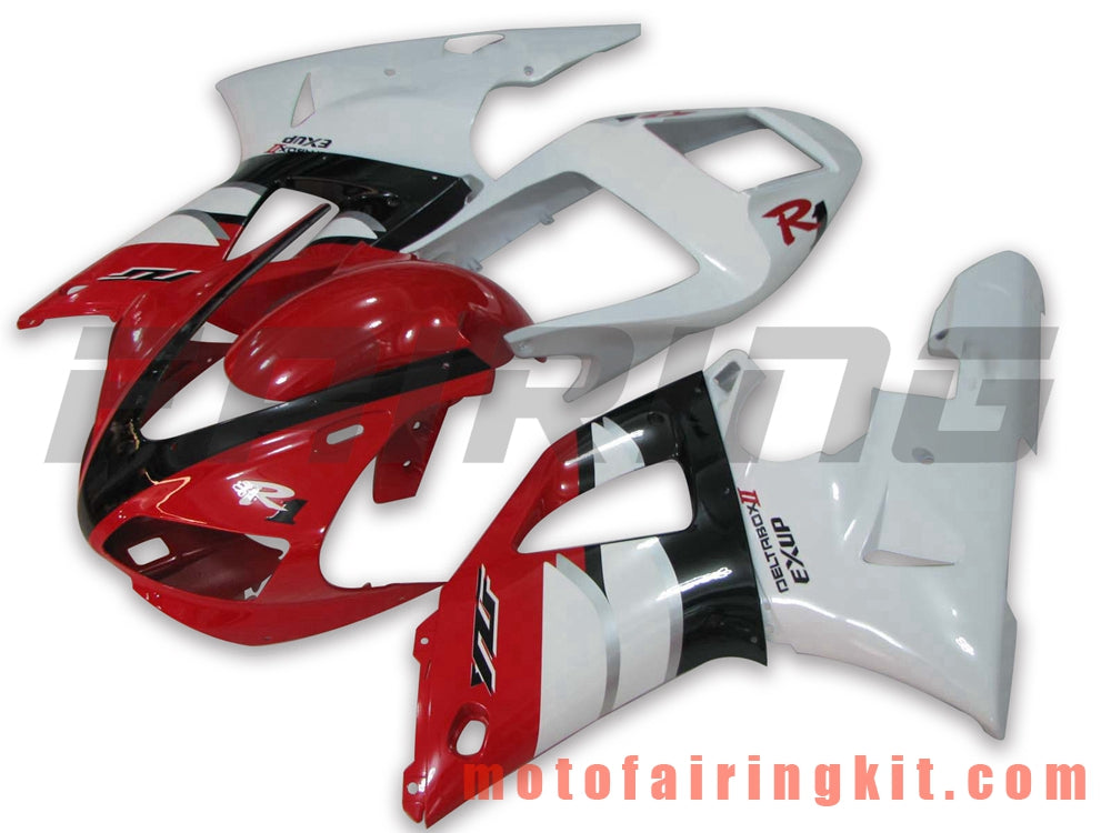 Fairing Kits Fit for YZF-1000 R1 2000 2001 YZF 1000 R1 00 01 Plastic ABS Injection Mold Complete Motorcycle Body Aftermarket Bodywork Frame (Red & White) B026