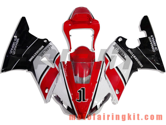 Fairing Kits Fit for YZF-1000 R1 2000 2001 YZF 1000 R1 00 01 Plastic ABS Injection Mold Complete Motorcycle Body Aftermarket Bodywork Frame (Red & Black) B029