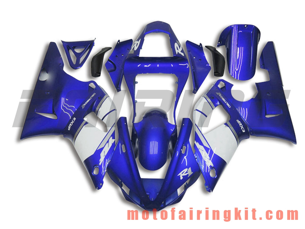 Kits de carenado aptos para YZF-1000 R1 2000 2001 YZF 1000 R1 00 01 Molde de inyección de plástico ABS Carrocería completa para motocicleta Marco de carrocería de posventa (azul y blanco) B031