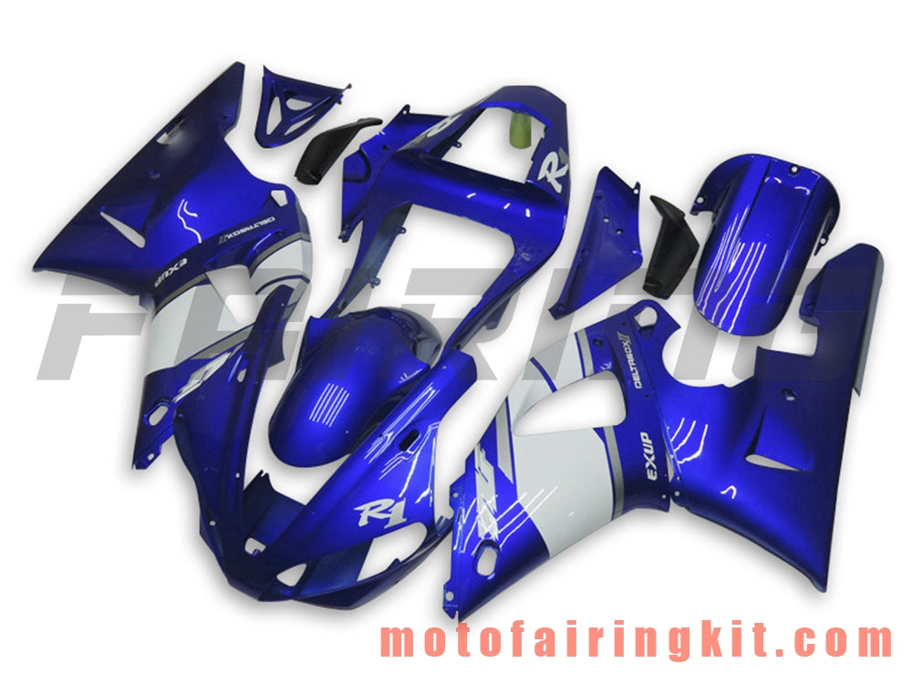 Fairing Kits Fit for YZF-1000 R1 2000 2001 YZF 1000 R1 00 01 Plastic ABS Injection Mold Complete Motorcycle Body Aftermarket Bodywork Frame (Blue & White) B031