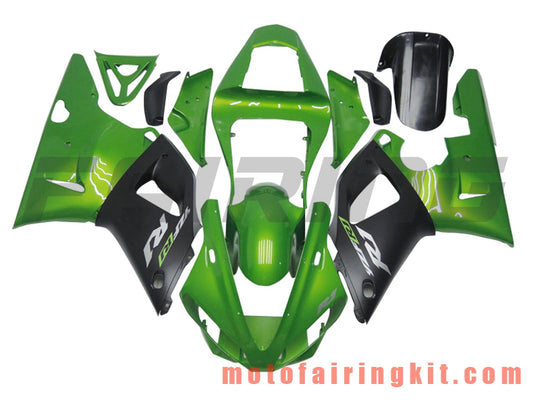 Fairing Kits Fit for YZF-1000 R1 2000 2001 YZF 1000 R1 00 01 Plastic ABS Injection Mold Complete Motorcycle Body Aftermarket Bodywork Frame (Green & Black) B033