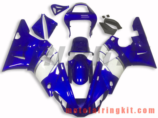 フェアリングキット YZF-1000 R1 2000 2001 YZF 1000 R1 00 01 プラスチック ABS 射出成形 完全なオートバイボディ アフターマーケットボディワークフレーム (ブルー &amp; ホワイト) B035