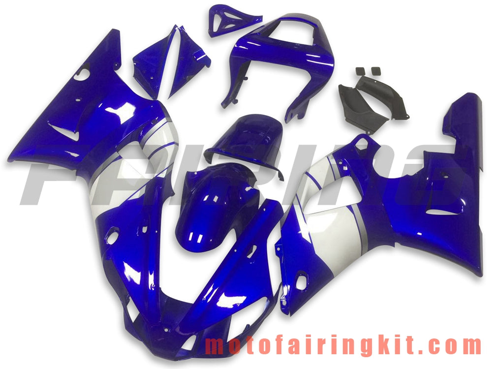 Fairing Kits Fit for YZF-1000 R1 2000 2001 YZF 1000 R1 00 01 Plastic ABS Injection Mold Complete Motorcycle Body Aftermarket Bodywork Frame (Blue & White) B035