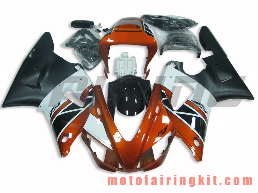 Fairing Kits Fit for YZF-1000 R1 2000 2001 YZF 1000 R1 00 01 Plastic ABS Injection Mold Complete Motorcycle Body Aftermarket Bodywork Frame (Black & Orange) B036