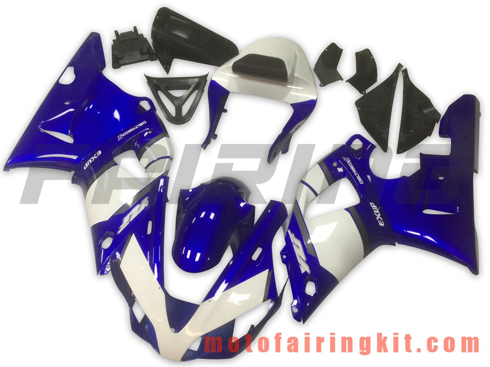 Fairing Kits Fit for YZF-1000 R1 2000 2001 YZF 1000 R1 00 01 Plastic ABS Injection Mold Complete Motorcycle Body Aftermarket Bodywork Frame (Blue & White) B037