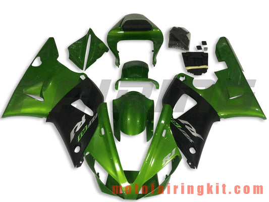 Fairing Kits Fit for YZF-1000 R1 2000 2001 YZF 1000 R1 00 01 Plastic ABS Injection Mold Complete Motorcycle Body Aftermarket Bodywork Frame (Green & Black) B039