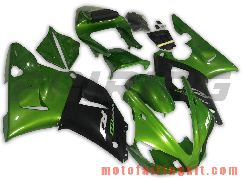 Fairing Kits Fit for YZF-1000 R1 2000 2001 YZF 1000 R1 00 01 Plastic ABS Injection Mold Complete Motorcycle Body Aftermarket Bodywork Frame (Green & Black) B039