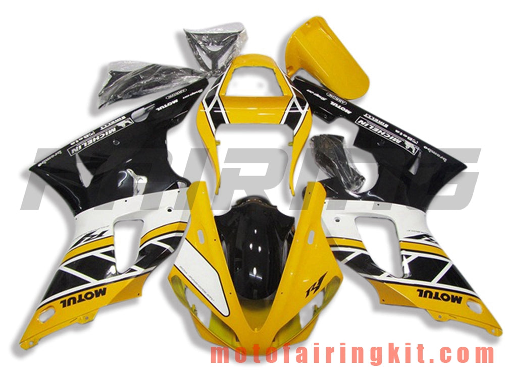 Fairing Kits Fit for YZF-1000 R1 2000 2001 YZF 1000 R1 00 01 Plastic ABS Injection Mold Complete Motorcycle Body Aftermarket Bodywork Frame (Yellow & Black) B042