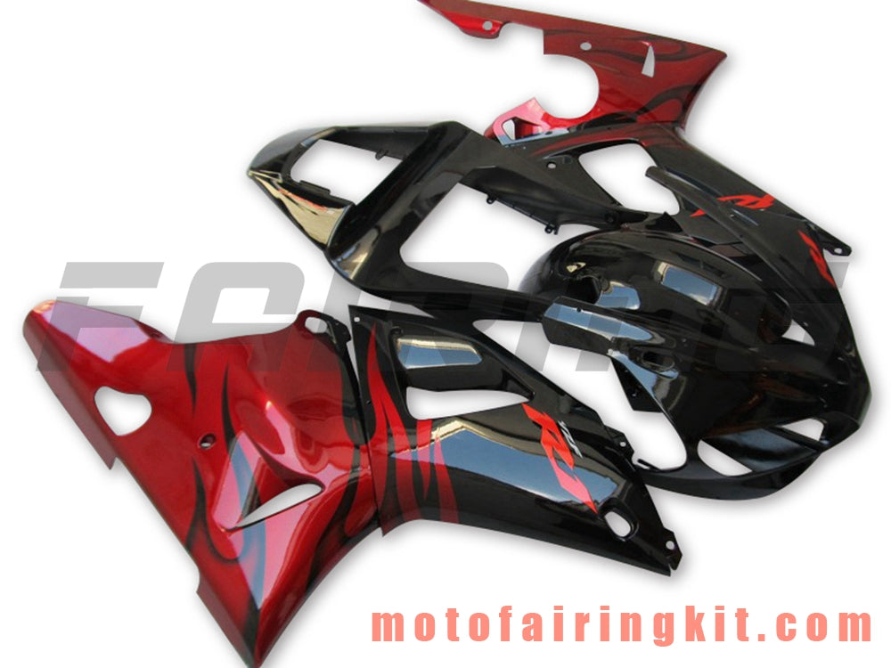 Fairing Kits Fit for YZF-1000 R1 2000 2001 YZF 1000 R1 00 01 Plastic ABS Injection Mold Complete Motorcycle Body Aftermarket Bodywork Frame (Black & Red) B046