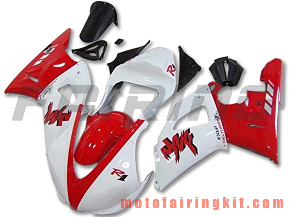 Fairing Kits Fit for YZF-1000 R1 2000 2001 YZF 1000 R1 00 01 Plastic ABS Injection Mold Complete Motorcycle Body Aftermarket Bodywork Frame (Red & White) B053