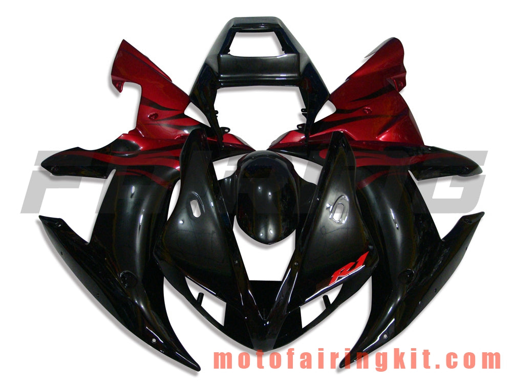 Fairing Kits Fit for YZF-1000 R1 2002 2003 YZF 1000 R1 02 03 Plastic ABS Injection Mold Complete Motorcycle Body Aftermarket Bodywork Frame (Black & Red) B005