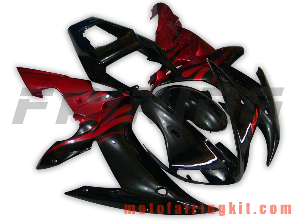 Fairing Kits Fit for YZF-1000 R1 2002 2003 YZF 1000 R1 02 03 Plastic ABS Injection Mold Complete Motorcycle Body Aftermarket Bodywork Frame (Black & Red) B005