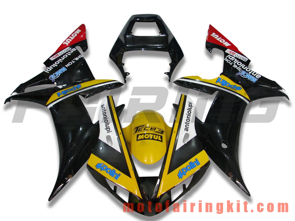 Fairing Kits Fit for YZF-1000 R1 2002 2003 YZF 1000 R1 02 03 Plastic ABS Injection Mold Complete Motorcycle Body Aftermarket Bodywork Frame (Black & Yellow) B006