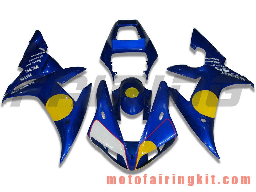 フェアリングキット YZF-1000 R1 2002 2003 YZF 1000 R1 02 03 プラスチック ABS 射出成形 完全なオートバイボディ アフターマーケットボディワークフレーム (ブルー) B008