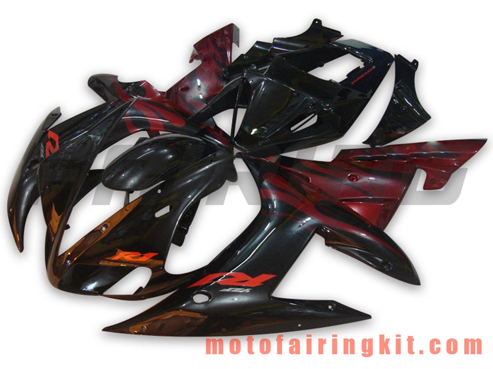 Fairing Kits Fit for YZF-1000 R1 2002 2003 YZF 1000 R1 02 03 Plastic ABS Injection Mold Complete Motorcycle Body Aftermarket Bodywork Frame (Black & Red) B012