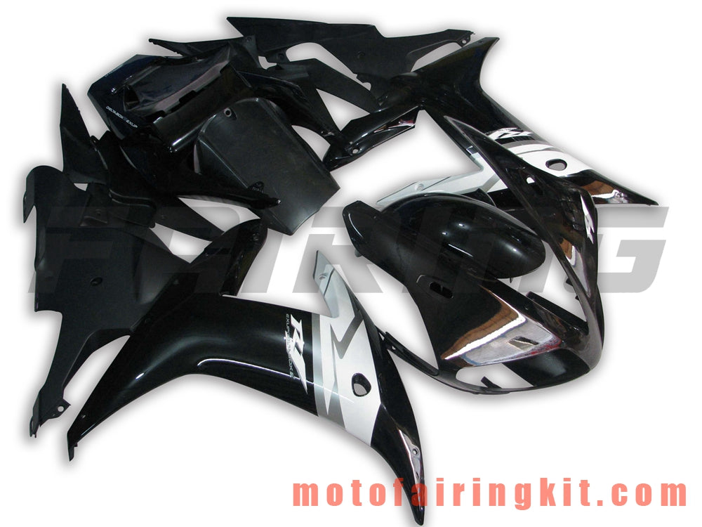 フェアリングキット YZF-1000 R1 2002 2003 YZF 1000 R1 02 03 プラスチック ABS 射出成形 完全なオートバイボディ アフターマーケットボディワークフレーム (ブラック &amp; ホワイト) B020