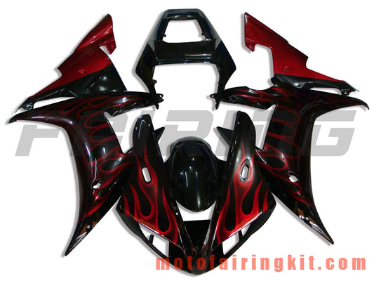 Fairing Kits Fit for YZF-1000 R1 2002 2003 YZF 1000 R1 02 03 Plastic ABS Injection Mold Complete Motorcycle Body Aftermarket Bodywork Frame (Black & Red) B024