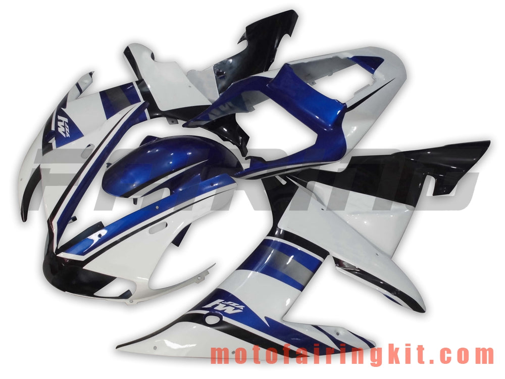 Fairing Kits Fit for YZF-1000 R1 2002 2003 YZF 1000 R1 02 03 Plastic ABS Injection Mold Complete Motorcycle Body Aftermarket Bodywork Frame (White & Blue) B028