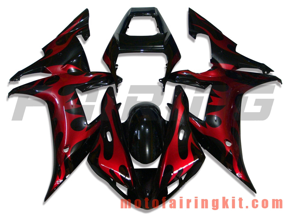 Fairing Kits Fit for YZF-1000 R1 2002 2003 YZF 1000 R1 02 03 Plastic ABS Injection Mold Complete Motorcycle Body Aftermarket Bodywork Frame (Black & Red) B029