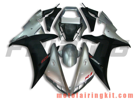 Kits de carenado aptos para YZF-1000 R1 2002 2003 YZF 1000 R1 02 03 Molde de inyección de plástico ABS Carrocería completa para motocicleta Marco de carrocería de posventa (plata y negro) B033