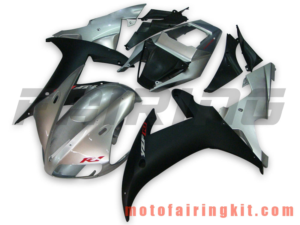 Fairing Kits Fit for YZF-1000 R1 2002 2003 YZF 1000 R1 02 03 Plastic ABS Injection Mold Complete Motorcycle Body Aftermarket Bodywork Frame (Silver & Black) B033